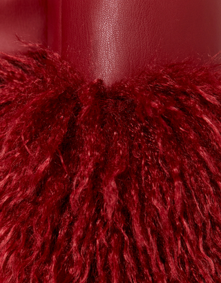 Red Faux Leather Jacket with Faux Fur | TALLY WEiJL EU International