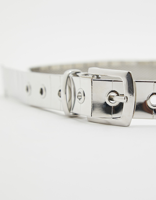 Silver Belt with Eyelets