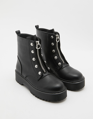 Black Zip Ankle Boots