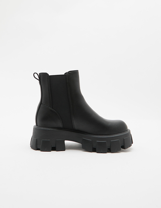 TALLY WEiJL, Black Chunky Sole Ankle Boots for Women