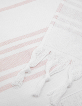 White Striped Beach Towel