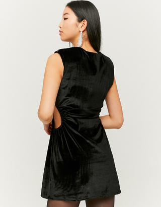 Black Velvet Sleeveless Mini Dress