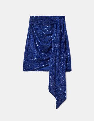 TALLY WEiJL, Blue Sequined Mini Skirt for Women