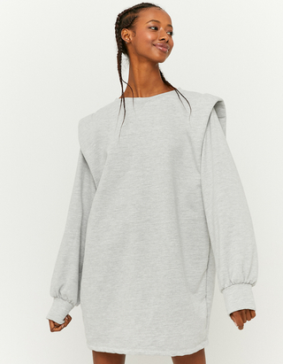 Shoulder Pad Sweatshirt Dress | TALLY 