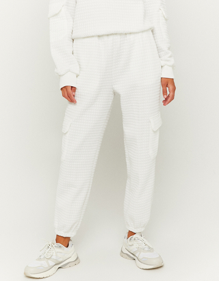 Pantaloni da Jogging Cargo a Vita Alta Bianchi | TALLY WEiJL Online Shop