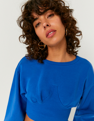 TALLY WEiJL, Blue Cropped  Sweatshirt for Women