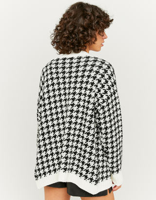 Houndstooth Buttoned Cardigan