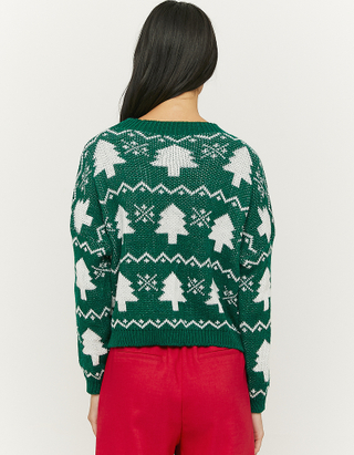TALLY WEiJL, Zielony świąteczny sweter z nadrukiem for Women