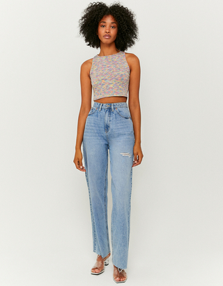 Sleeveless Knit Crop Top | TALLY WEiJL 