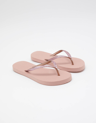 Pink Flip Flops with Glitter