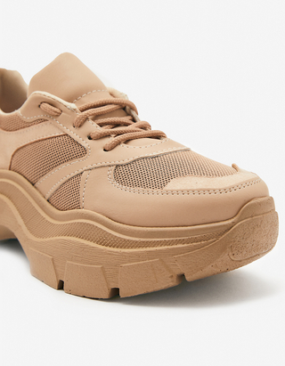 tan chunky sneakers