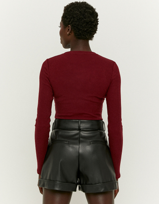 TALLY WEiJL, Κόκκινο Basic Bodysuit με στρογγυλή λαιμόκοψη for Women