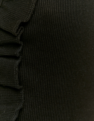 TALLY WEiJL, Black Ruffles Bodysuit for Women