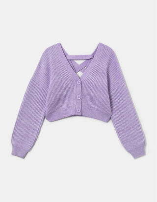 TALLY WEiJL, Purple Buttoned Cropped Cardigan for Women