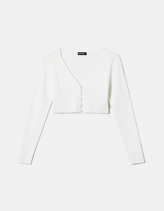 White Cropped Cardigan | TALLY WEiJL 