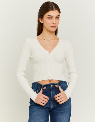 TALLY WEiJL, Ζακέτα Cropped Λευκή for Women