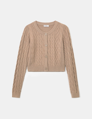 TALLY WEiJL, Beige Buttoned Cable knit Cardigan for Women
