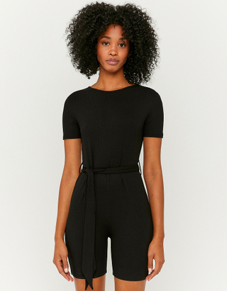 TALLY WEiJL, Black Short Sleeves Playsuit for Women