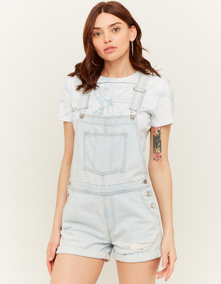 Salopette Corta Strappata di Jeans | TALLY WEiJL Online Shop