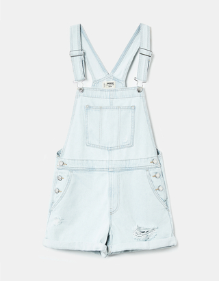 Salopette Corta Strappata di Jeans | TALLY WEiJL Online Shop