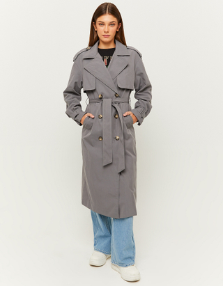 TALLY WEiJL, Grey Long Trenchcoat for Women