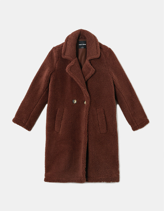 TALLY WEiJL, Brown Faux Fur Coat for Women
