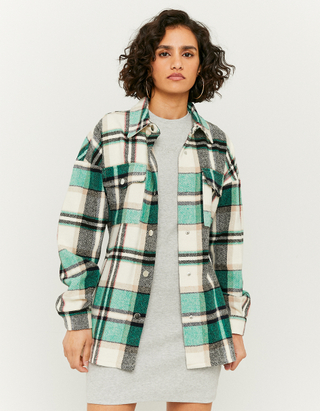 TALLY WEiJL, Belted Check Print Shacket for Women