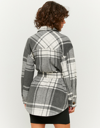 Belted Check Shacket