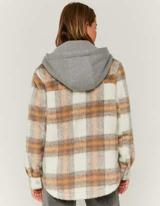 TALLY WEiJL, Long Hooded Checked Shacket for Women