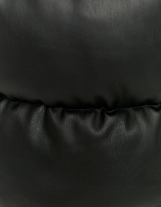 TALLY WEiJL, Black Faux Leather Hooded Vest for Women