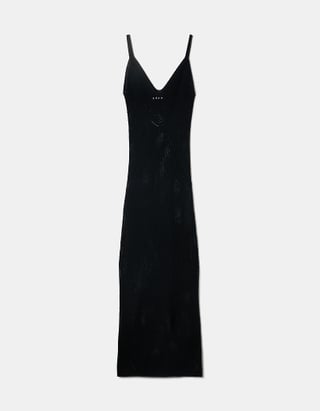 TALLY WEiJL, Black Knit Long Dress for Women