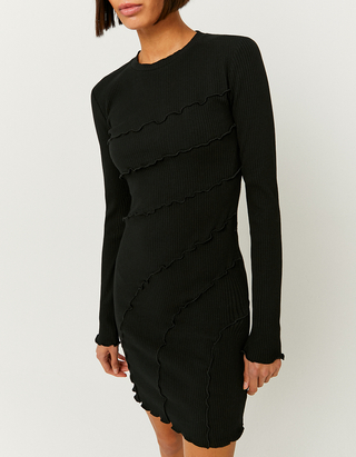 Vestito Nero Corto a Maniche Lunghe | TALLY WEiJL Online Shop