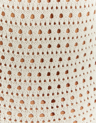 TALLY WEiJL, Vestito Lungo Beige in Crochet for Women