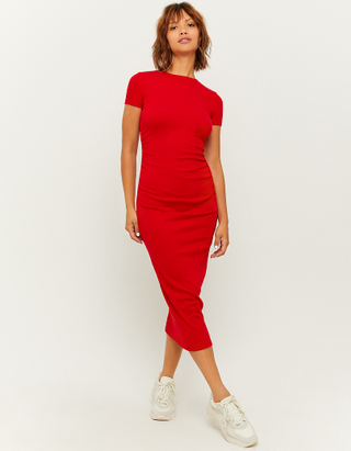 Κόκκινο Maxi Φόρεμα λαιμόκοψη