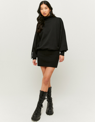 TALLY WEiJL, Black Sporty Long Sleeves Mini Dress for Women