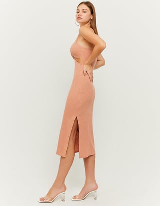 Front Cut Out Bodycon Midi Dress