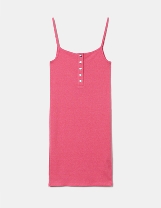 Ροζ Μίνι Βασικό Φόρεμα
