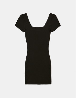 TALLY WEiJL, Black Mini Short Sleeves Dress for Women