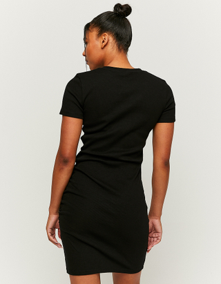 TALLY WEiJL, Black Ribbed Mini Dress for Women