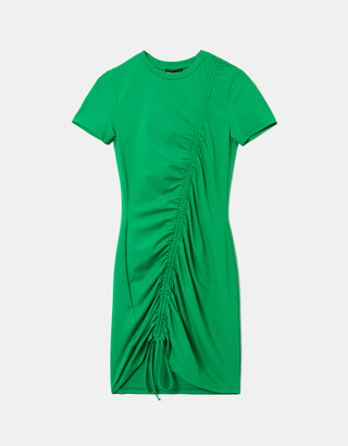 Green Ribbed Mini Dress