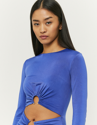TALLY WEiJL, Blaues Figurbetontes Mini Kleid mit Cut Out for Women