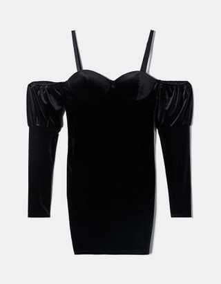 TALLY WEiJL, Robe courte noire ajustée avec manches bouffantes for Women