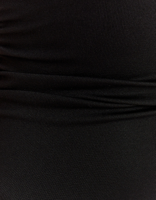 TALLY WEiJL, Schwarzes Basic Midi Kleid mit seitlichem Raffung for Women