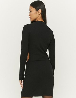 TALLY WEiJL, Black Ribbed Mini Dress for Women