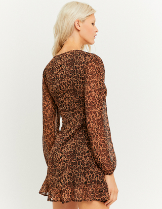 Brown Mini Animal print Dress