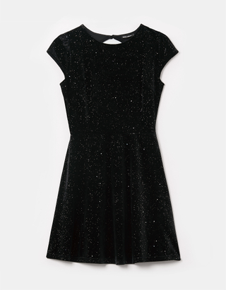 Schwarzes kurzärmliges Mini Kleid