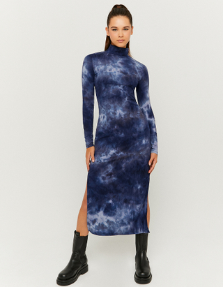TALLY WEiJL, Blaues langärmliges Maxi Kleid for Women