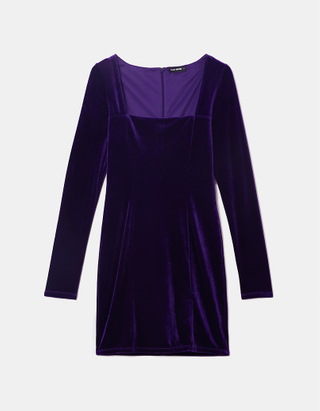 Violettes Mini Kleid aus Samt
