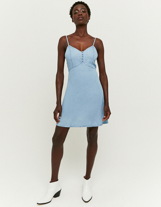Blue Mini Skater Dress | TALLY WEiJL 