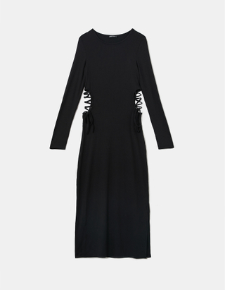 TALLY WEiJL, Μαύρο Μακρύ Cut Out Φόρεμα for Women